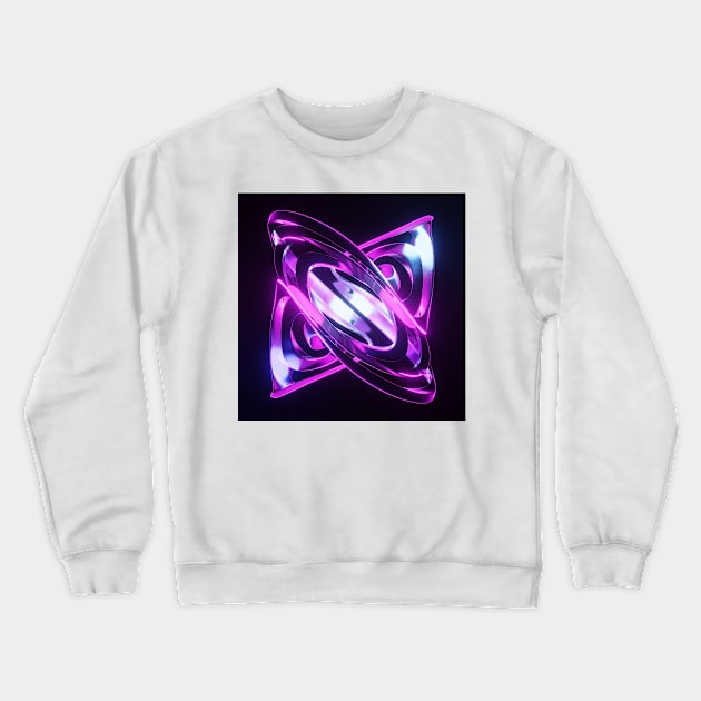 Swirling Twisted Abstract Metallic Shape Design Crewneck Sweatshirt by jrfii ANIMATION